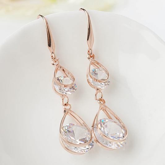 Women's Long Elegant Crystal Earrings