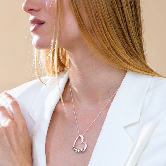 POD Personalized Name Beaded Heart Bead